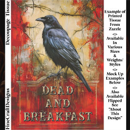 Papel De Seda Custom “Dead and Breakfast” Spooky Raven Art ET3L