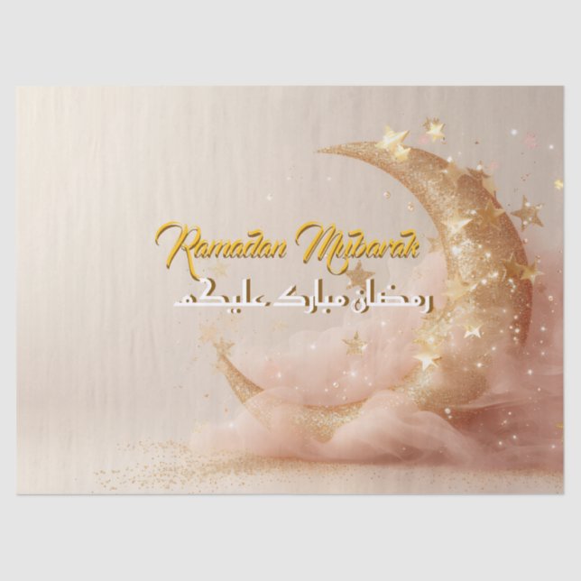 Papel De Seda Custom Ramadan Mubarak – Personalized Arabic  (Frente )