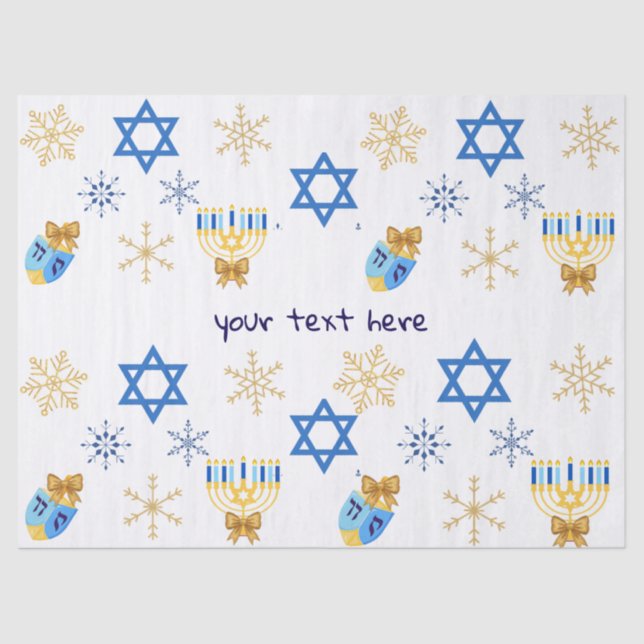 Papel De Seda Customisable Hanukkah winter tissue Paper (Frente )