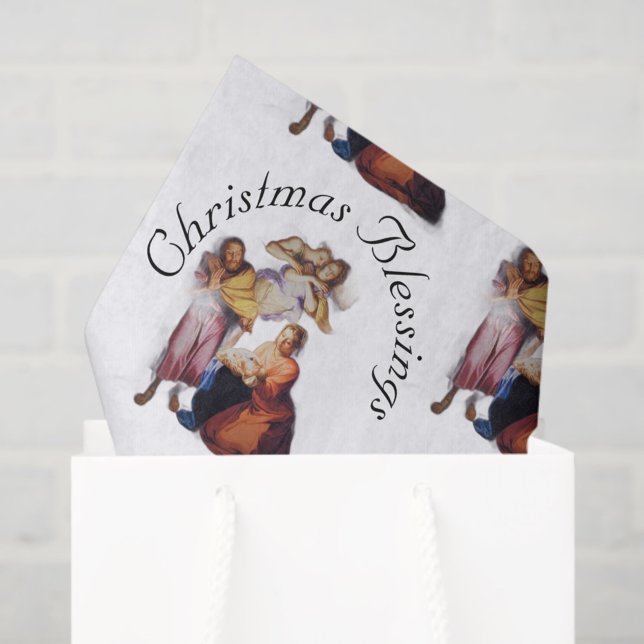 Papel De Seda Customizable Vintage Nativity Tissue Paper (Criador carregado)