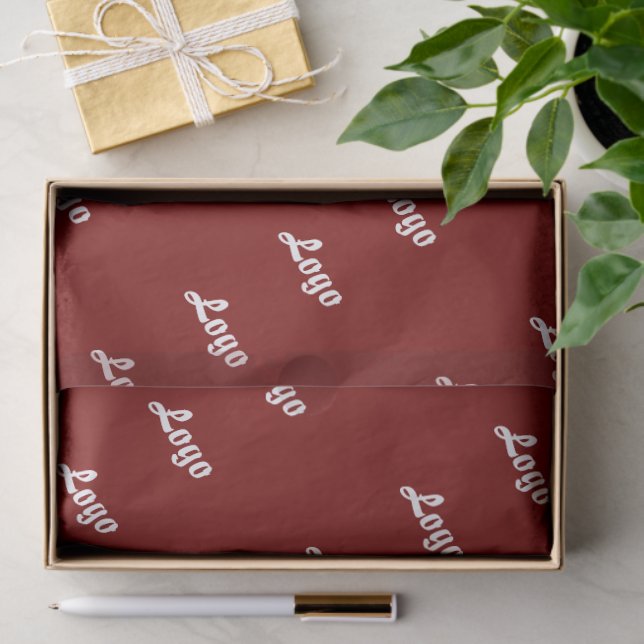 Papel De Seda Customized Your Own Logo Stylish Modern Minimal (Presente)