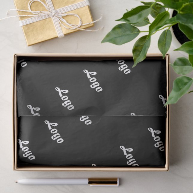 Papel De Seda Customized Your Own Logo Stylish Modern Minimal (Presente)