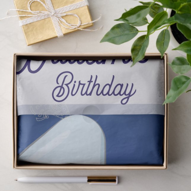 Papel De Seda Cute Baby Elephant First Birthday (Presente)