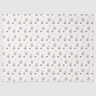 Papel De Seda Cute Bees & Hearts Gift Wrapping Paper