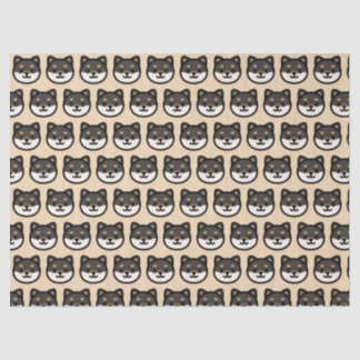 Papel De Seda Cute black Shiba Inu Dog Face