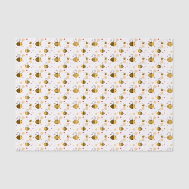 Papel De Seda Cute Bumblebee e Flores (Frente )