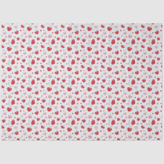 Papel De Seda Cute Cherry Hearts Boho Scandinavian Valentine 