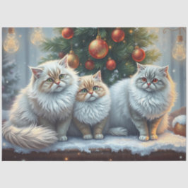 Papel De Seda Cute Christmas Cats Tissue Paper