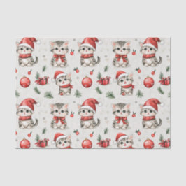 Papel De Seda Cute Christmas Kittens 