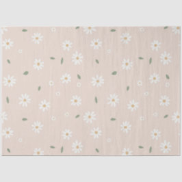Papel De Seda Cute Daisy Floral Blossoms & Greenery