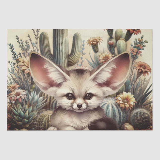 Papel De Seda Cute Fennec Fox Animal (Frente )
