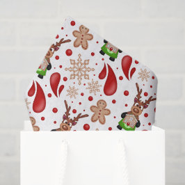 Papel De Seda Cute Festive Red Christmas Reindeer