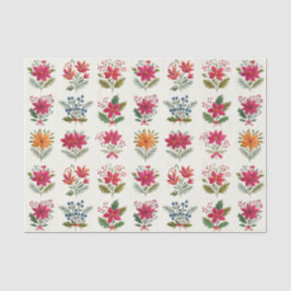 Papel De Seda Cute Floral Folk Christmas