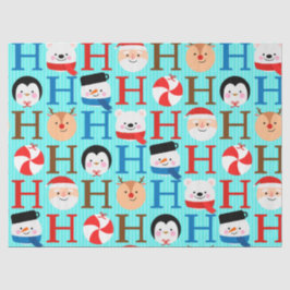 Papel De Seda Cute Fun "Ho-Ho-Ho" Christmas Script Decoupage