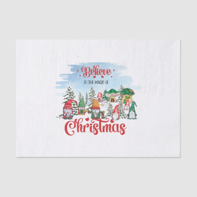 Papel De Seda Cute Gnome Celebrating Christmas Holiday (Frente )