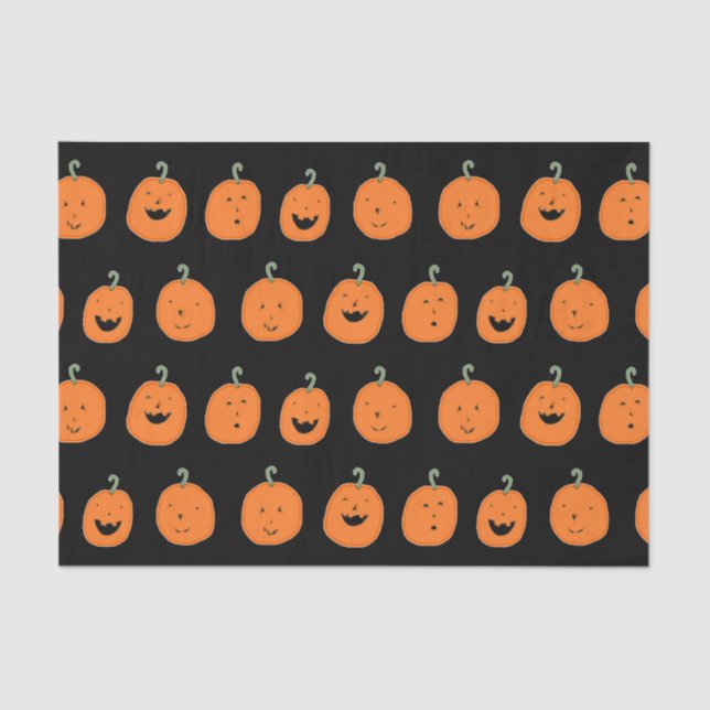 Papel De Seda Cute Halloween Pumpkins (Frente )