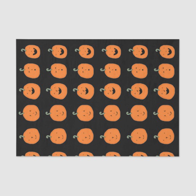 Papel De Seda Cute Halloween Pumpkins (Frente )