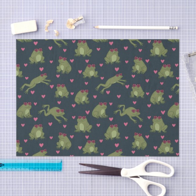 Papel De Seda Cute Happy Love Frogs Tissue Paper (Arte )