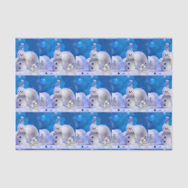 Papel De Seda cute happy snowman cropped (Frente )