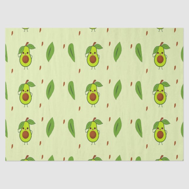 Papel De Seda Cute kawaii avocado (Frente )