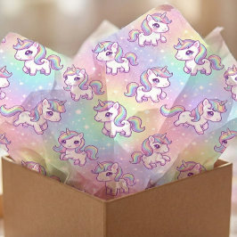 Papel De Seda Cute Kawaii Unicorn Pastel Rainbow Magical