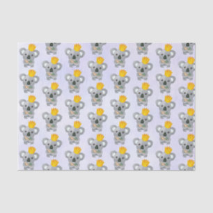 Papel De Seda Cute Koala em uma Coroa Ouro