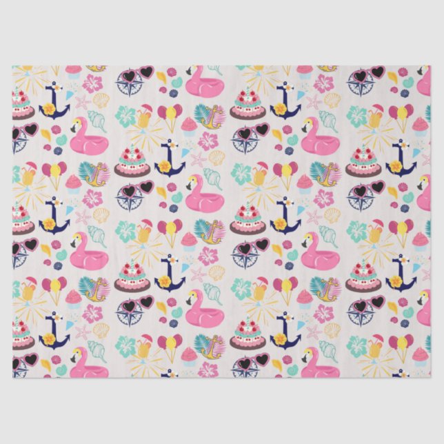 Papel De Seda Cute Nautical Birthday (Frente )