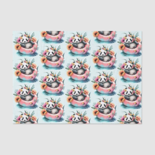 Papel De Seda Cute Panda Chilta em um tubo interno (Frente )