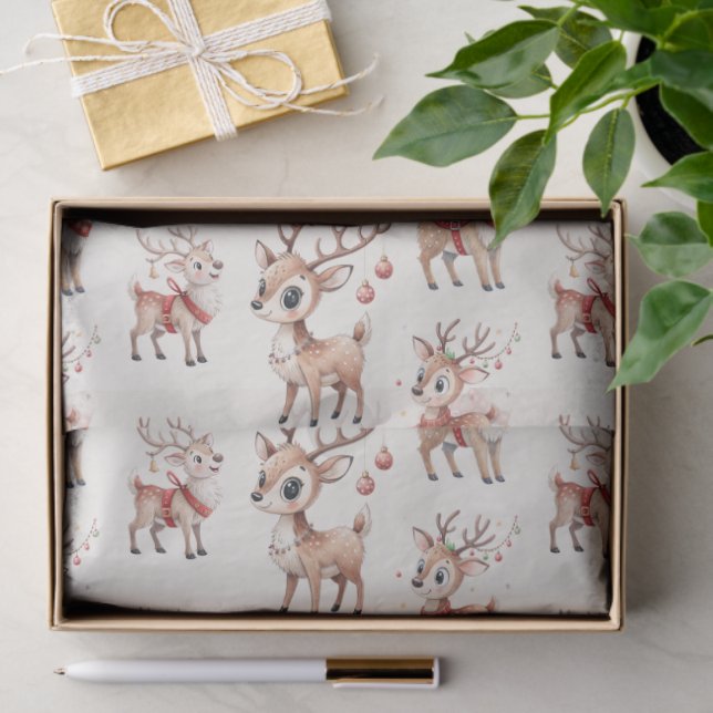 Papel De Seda Cute  Reindeer (Presente)