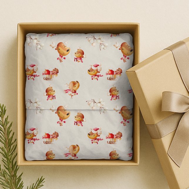 Papel De Seda Cute Reindeer Holiday (Criador carregado)