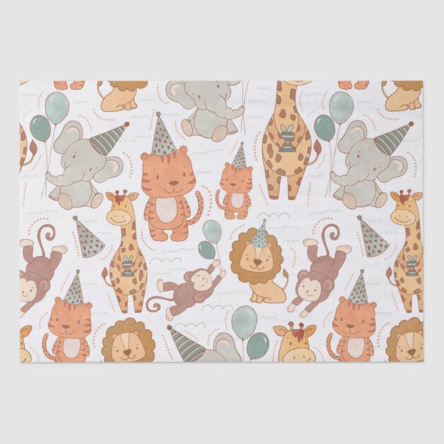 Papel De Seda Cute Safari Party (Frente )