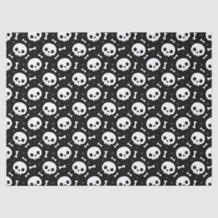 Papel De Seda Cute Skull & Bones Padrão de Halloween