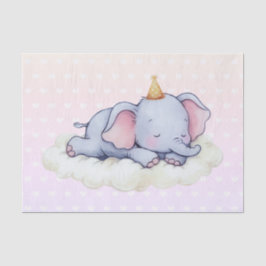 Papel De Seda Cute Sleeping Baby Elephant Baby Shower