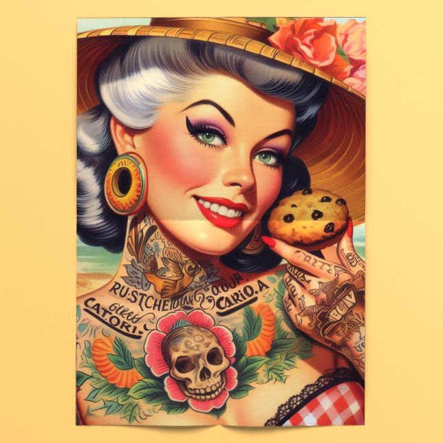 Papel De Seda Cute Tattooed Summer Pinup (Criador carregado)