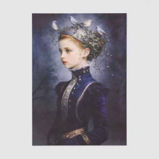 Papel De Seda  Cute Victorian Girl, Ivy & Birds FF5L Decoupage