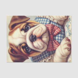 Papel De Seda Cute Vintage English Bulldog Art