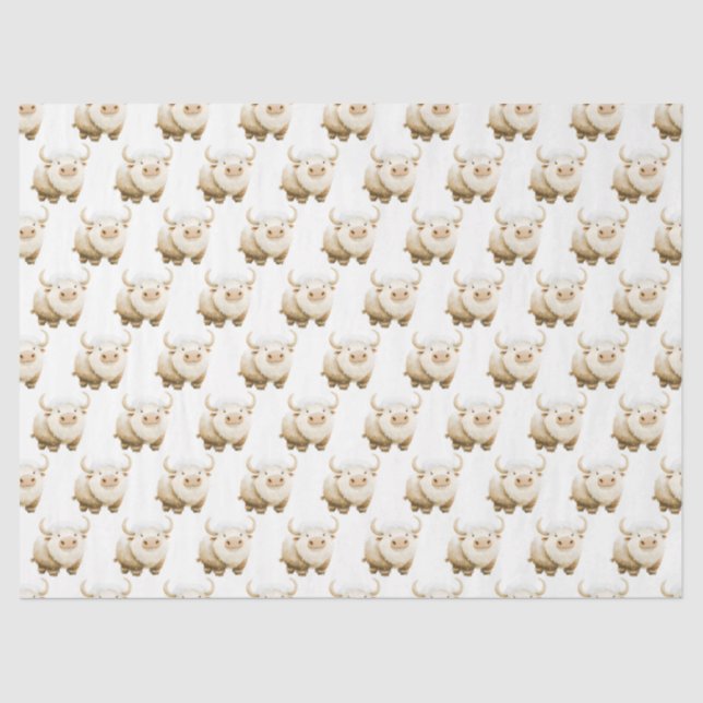 Papel De Seda Cute Winter Arctic Cow (Frente )