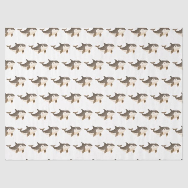 Papel De Seda Cute Winter Arctic Whale (Frente )