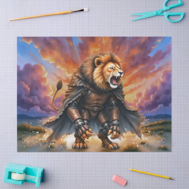 Papel De Seda Cyber Lion of the Wastelands  (Arte )