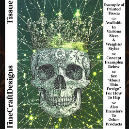 Papel De Seda Cyberpunk Gótico - Caveira & Dourada Coroa U2G