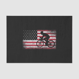 Papel De Seda Cyclist Cycling Bicycle American Flag 4th of July