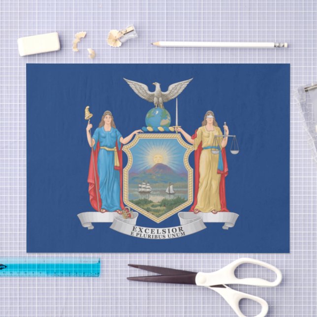 Papel de seda da bandeira de Nova York, papel de s (Arte )