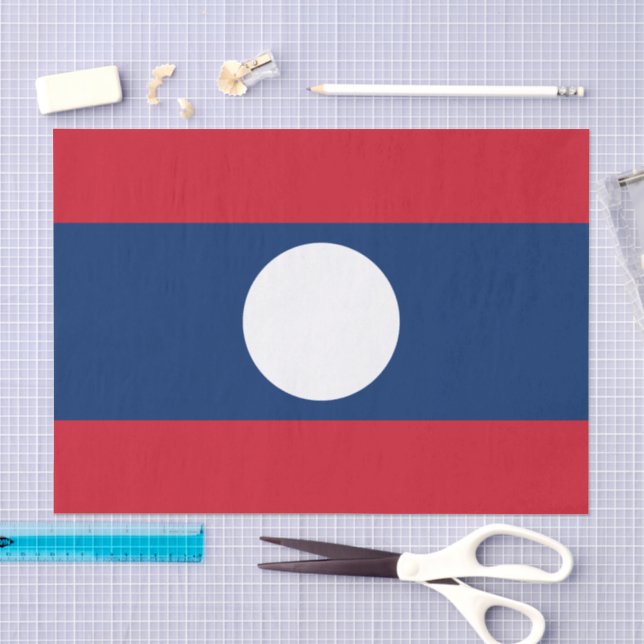 Papel de seda da bandeira do Laos, papel de seda d (Arte )