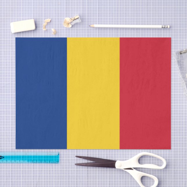 Papel de seda da Romênia, papel de seda da bandeir (Arte )