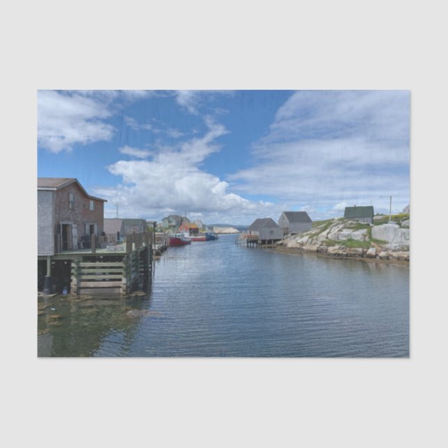Papel de seda da vila de pesca Peggy's Cove (Frente )