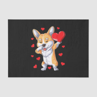Papel De Seda Dabbing Corgi Heart Dias de os namorados Boys Kids