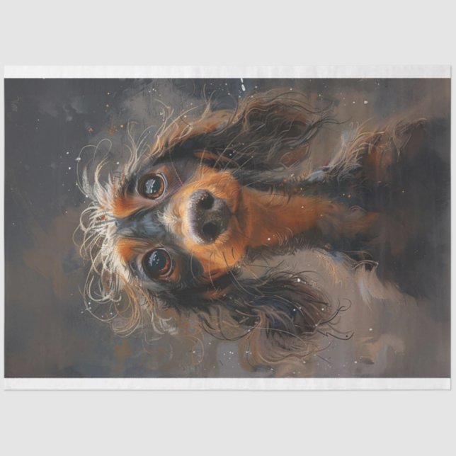 Papel De Seda Dachshund Buddy Wigglesworth Dog Decoupage (Frente )