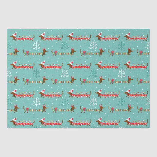 Papel De Seda Dachshund de Natal  (Frente )