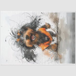 Papel De Seda Dachshund Inky the Dog Decoupage