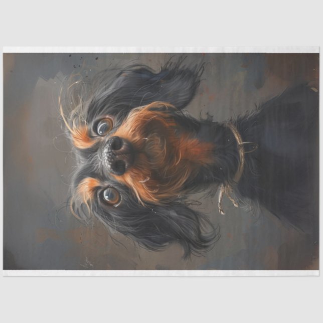 Papel De Seda Dachshund Puppy Decoupage (Frente )